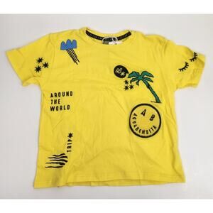 Agua Bendita Dave T-Shirt Yellow Joo Bah Size 4 Kids NWT Short Sleeve
